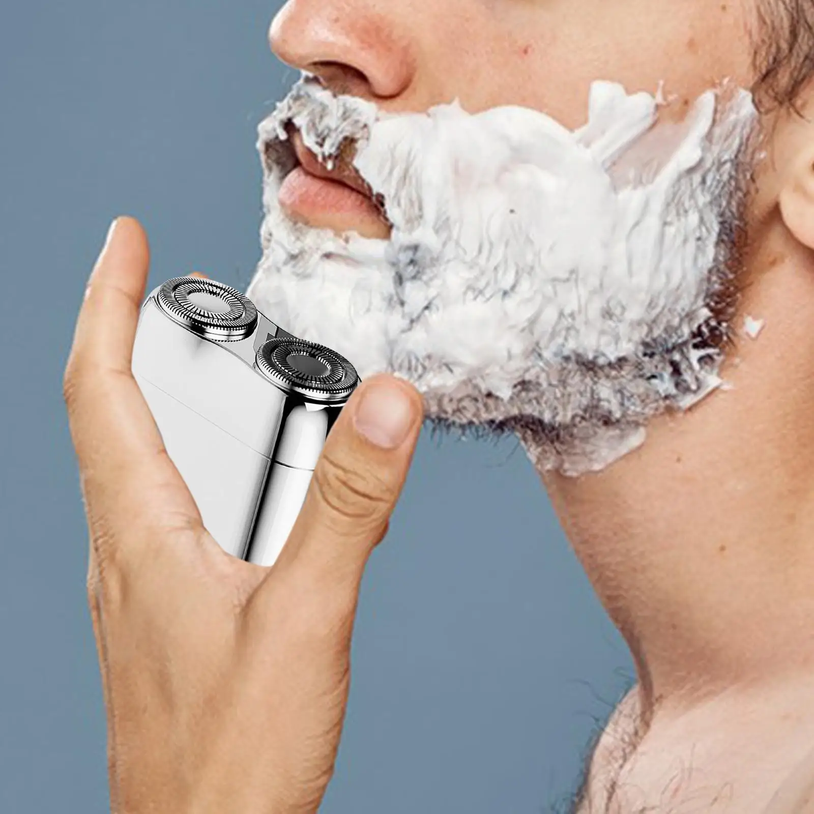 Mini barbeador eletrônico LED indicador recarregável com cabeça flutuante elétrica