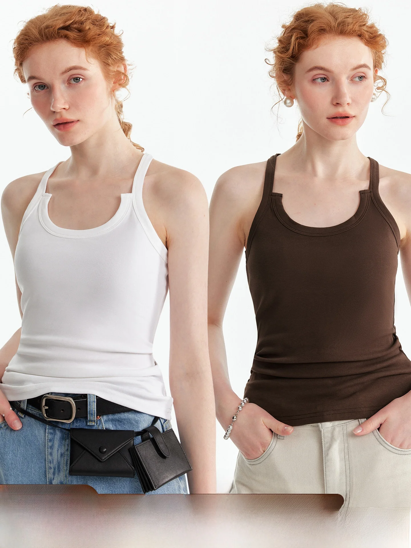 

Женский летний эластичный топ-жилет Pure Color VKC с U-образным вырезом, базовый, из хлопка, приталенный, для работы и повседневной носки