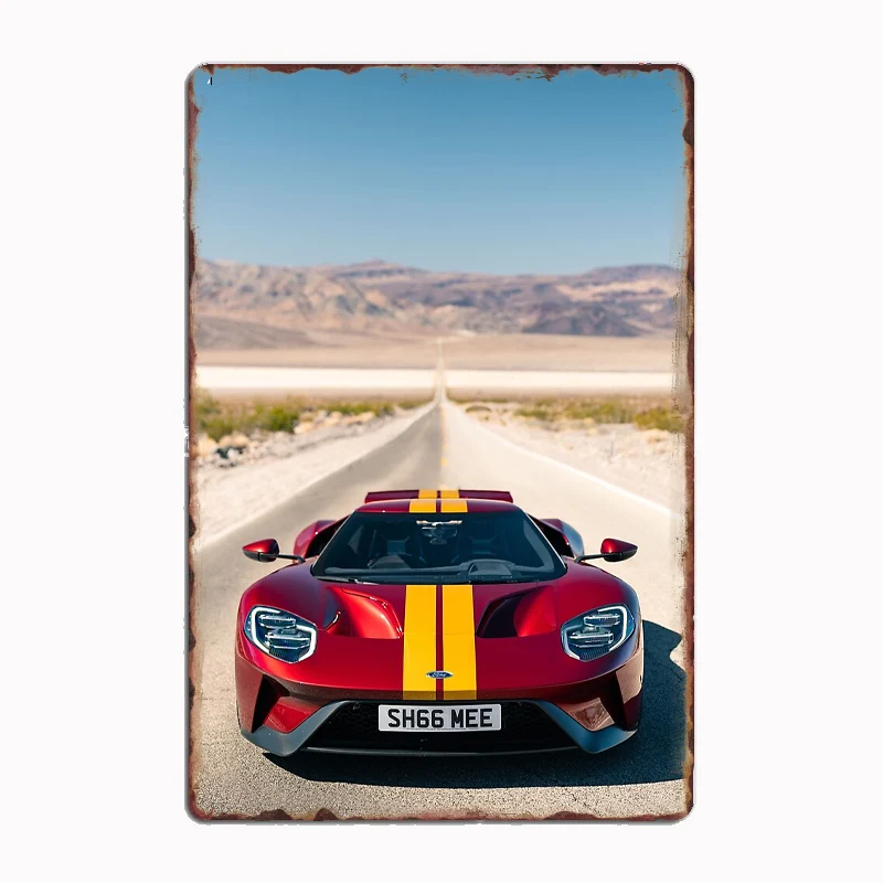 

Luxury Sports Car Shmee's GT in Death Valley Poster Metal Sign Custom Bar Bedroom Decor Posters Home Wall Decor Room Decoration
