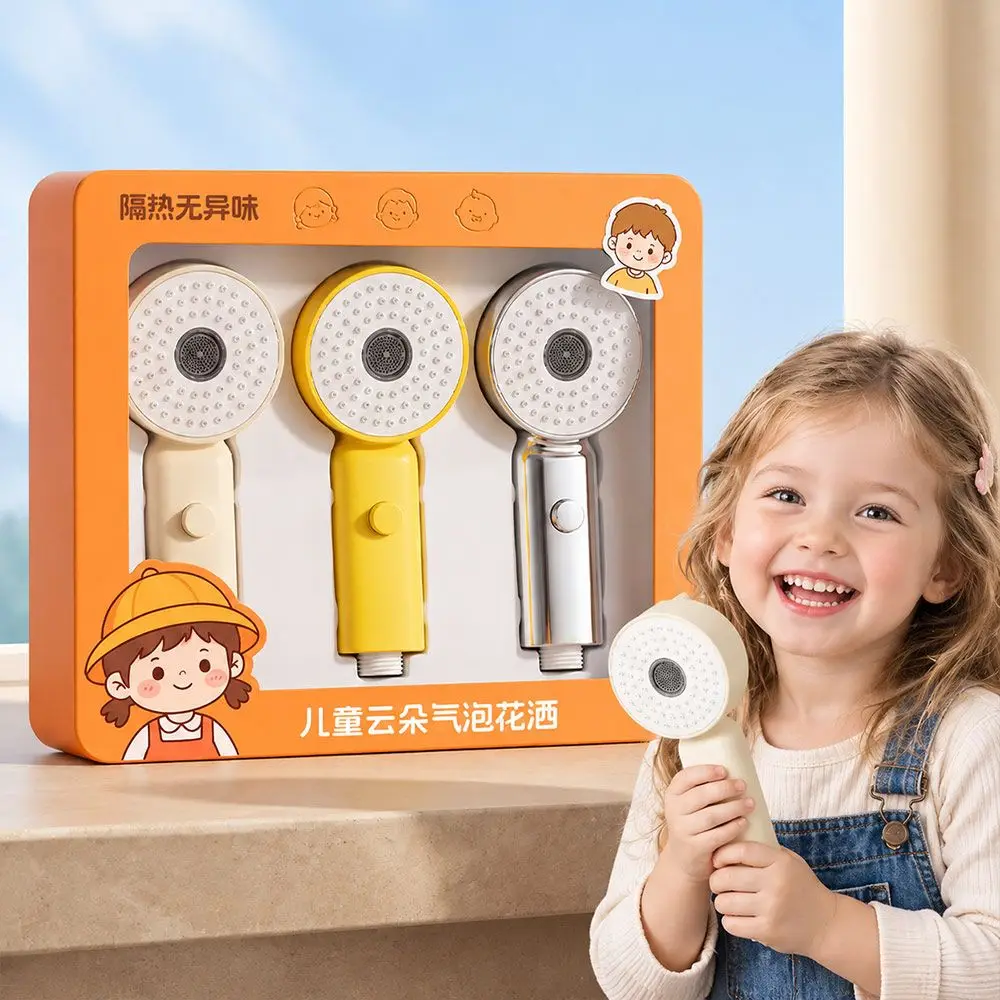 3 Modes Handheld Shower Head Soft Water Flow One Button Water Stop Kids Shower Head Gentle Spray Compact Baby Shower Sprayer