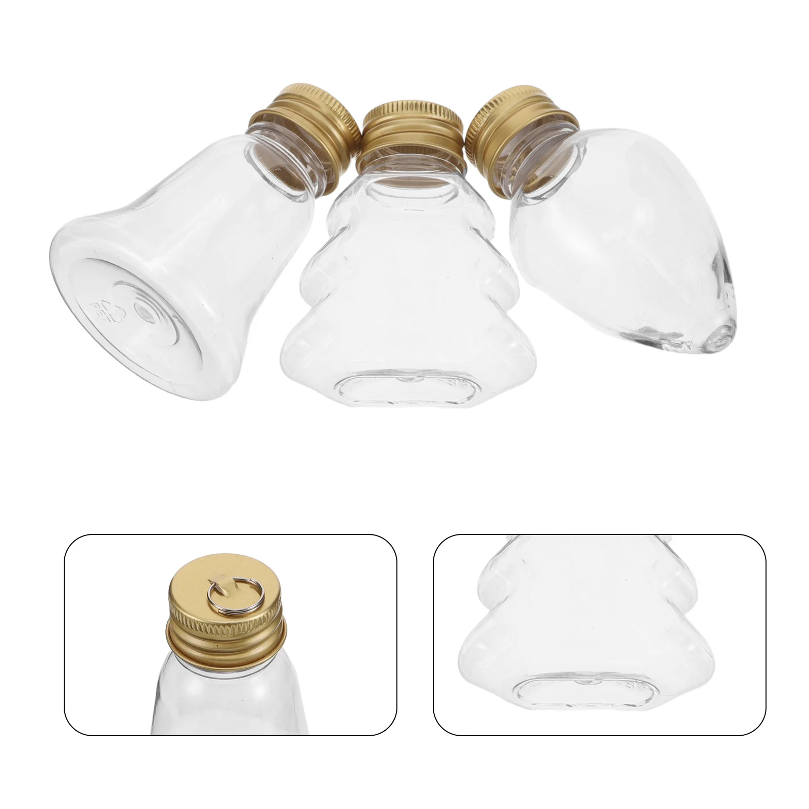 

24Pcs Plastic Sand Art Bottles Clear Christmas Tree Ornaments Reusable Fillable Craft Bottles Holiday Treat Containers