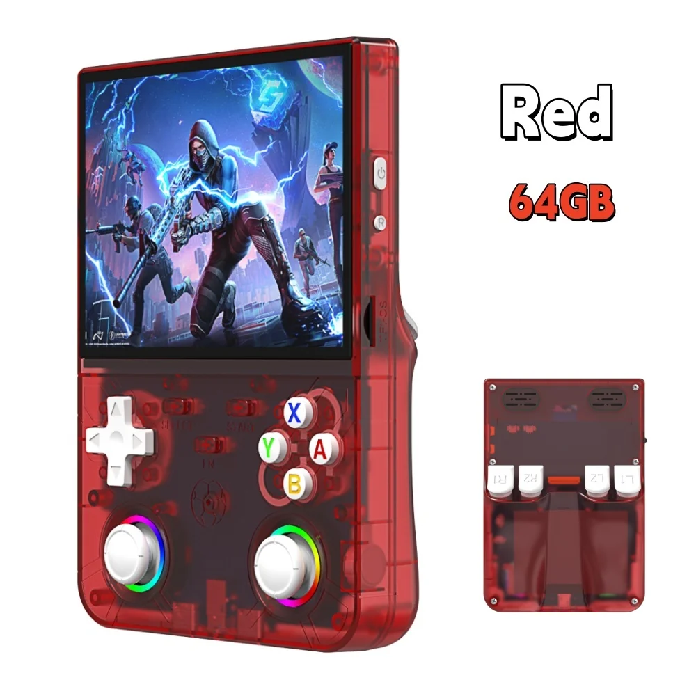 Neue R36 Ultra X Retro-Videospielkonsole 4,5-Zoll-IPS-Bildschirm Linux-System 128GB Vorinstalliertes Gaming-System Tragbarer Handheld-Player Li