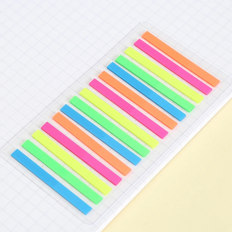 Fluorescence Self Adhesive Stickers Memo Pad Sticky Notes Bookmark Marker Memo Book Stickers Paper Student Office Supplies