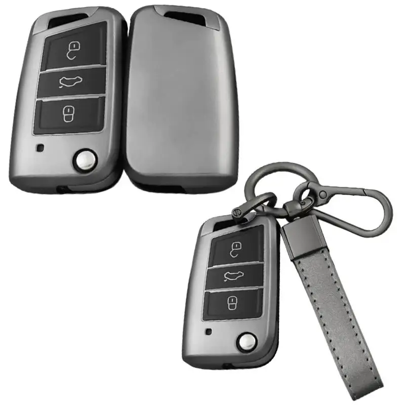 

Car Flip Key Case Cover Shell Fob TPU For VW Volkswagen Golf 7 MK7 Tiguan MK2 for Seat Ateca Leon FR Ibiza Skoda Octavia Kodiaq