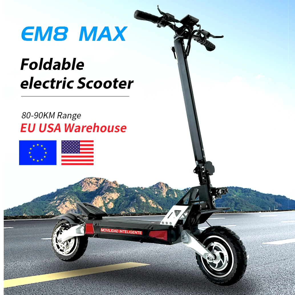 

EU/USA/UK Warehouse Off-road Scooter Aluminum Alloy Adult Electric Scooter Foldable E Scooter with Dual Suspension 52V 30Ah