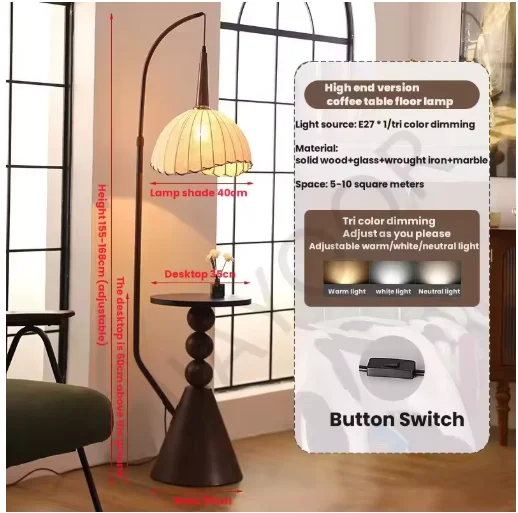 Modern Design Tafelvloerlamp Nordic Retro Lantaarn bureau Vloerlamp woonkamer bank nachtkastje salontafel Staande verlichting E27