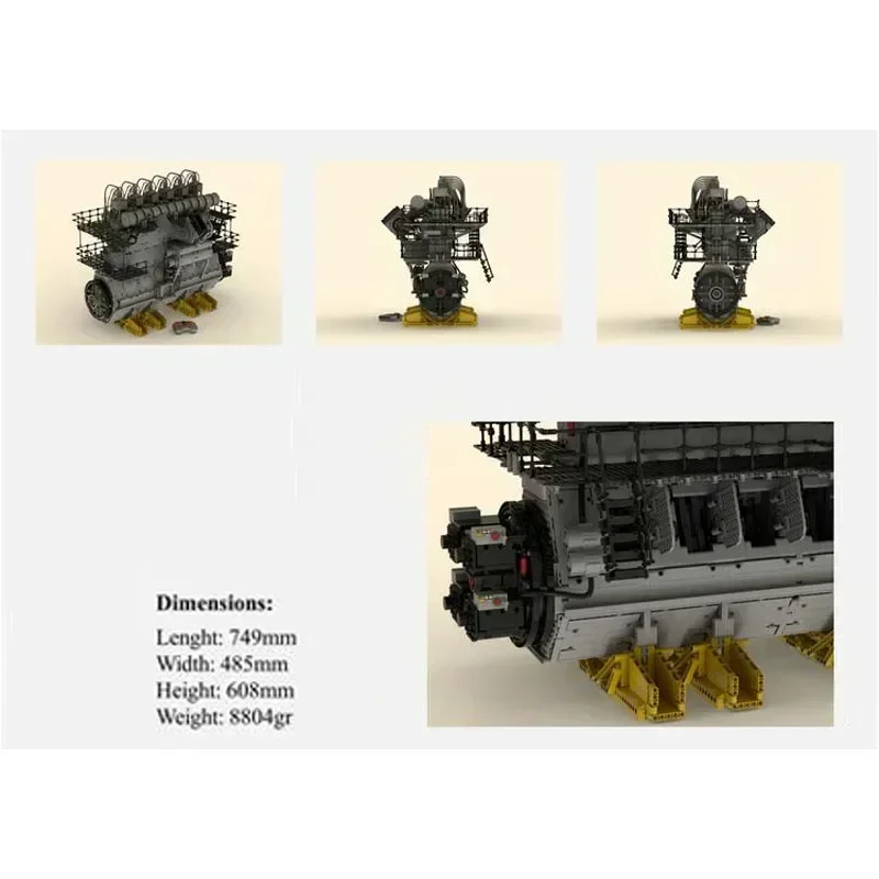 

MOC-141278-Stroke Marine Diesel Infrared VersionEngine Assemble Patchwork Building Blocks Model • 10737 Parts Giant Engine