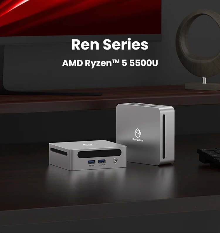 جديد Genmachine AMD Ryzen 5500U ما يصل إلى كمبيوتر صغير DDR4 8G RAM NVME 256G SSD Wifi5 BT 4.2 كمبيوتر ألعاب RX كمبيوتر ألعاب #6