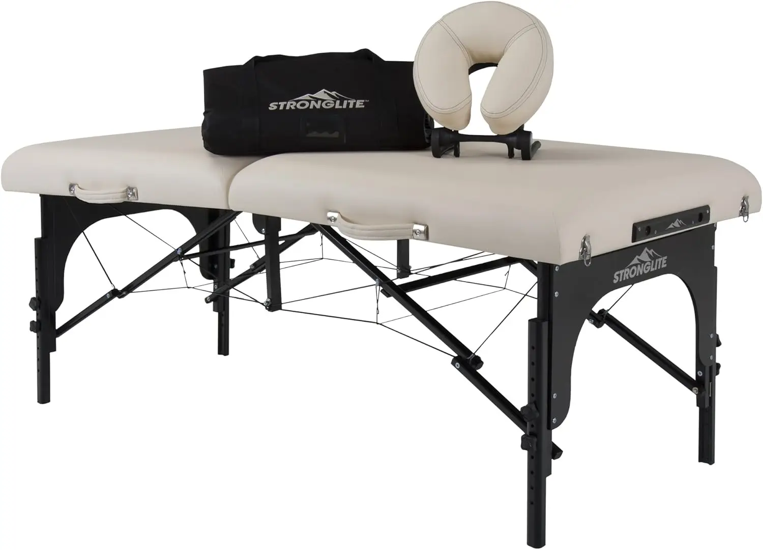 Tragbarer Stronglite Premier-Massagetisch – hochfestes, 7,6 cm langes Deluxe-Schaumsystem, inkl. Flex-Rest Kopfstütze und Memory-Schaum