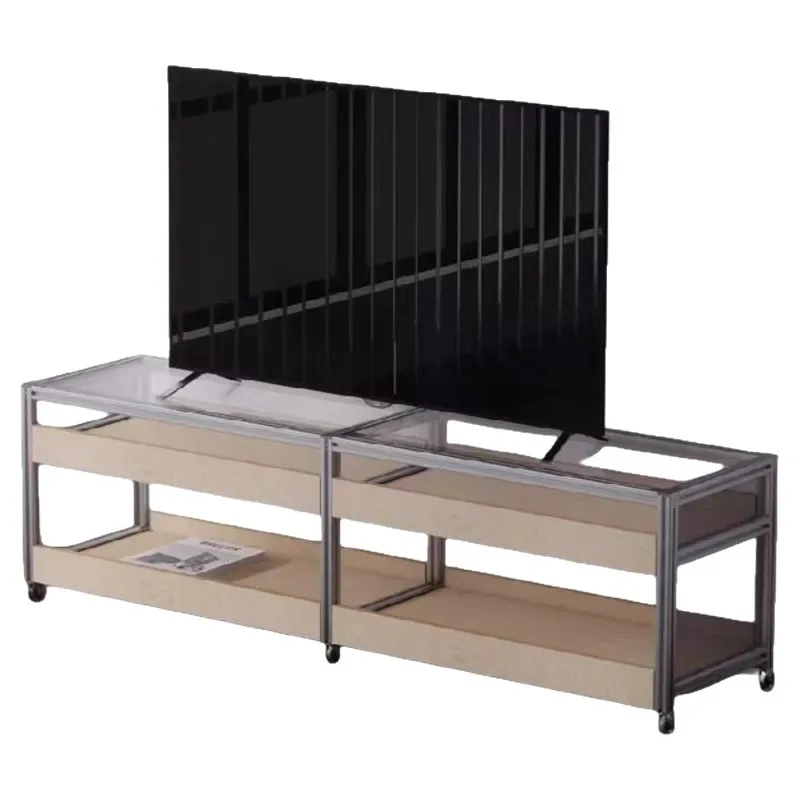 

Aluminum profile, TV cabinet, modern, simple, living room, medieval, storage, movable