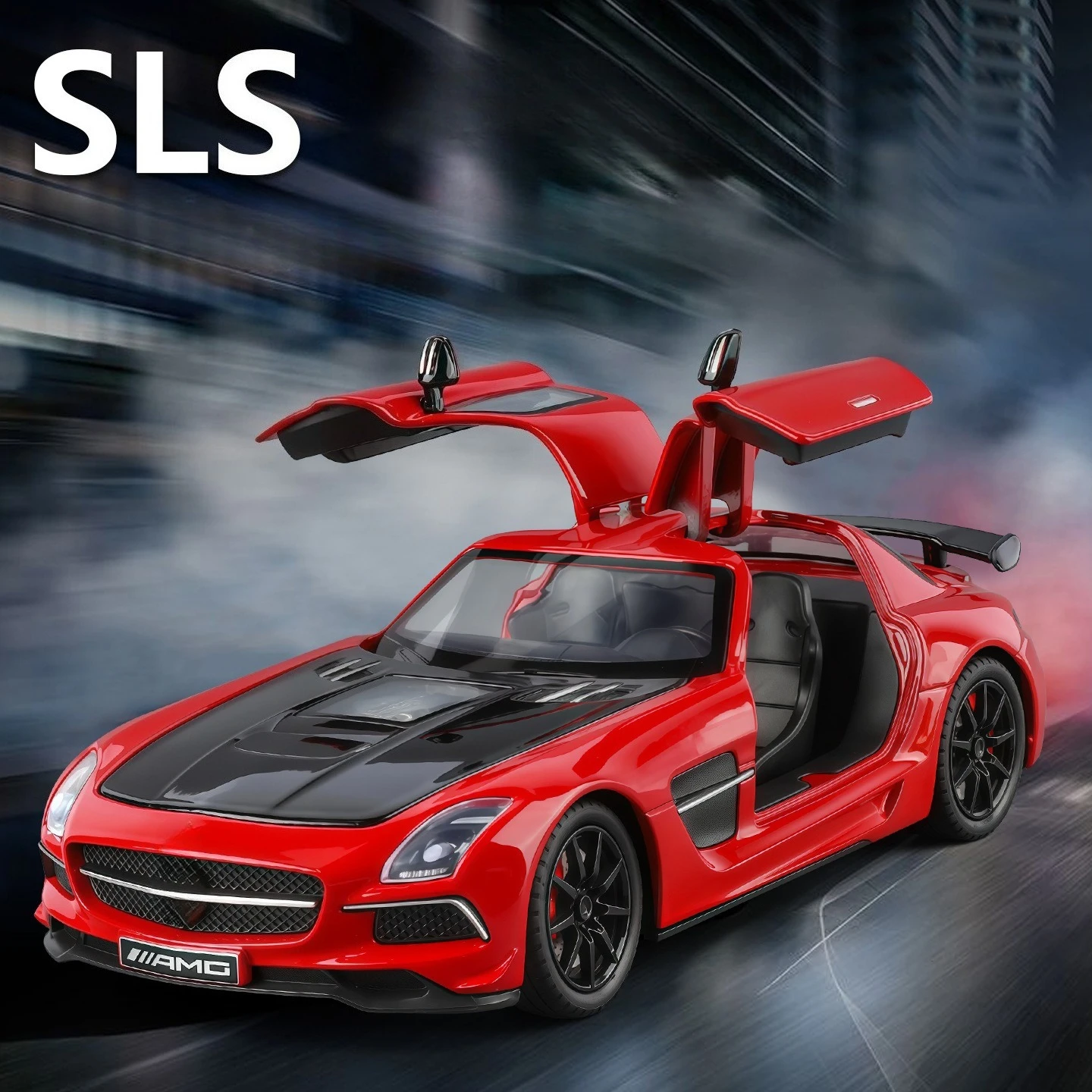 1:24 SLS modifié Super voiture de sport alliage moulé sous pression modèle de voiture en métal son et lumière retirer jeux de course pour enfants cadeau d'anniversaire
