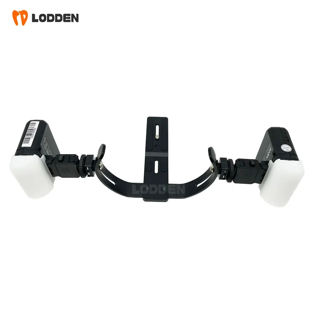 LODDEN Dental Twin Flash Bracket for SLR Camera Flash Photography LED Lamp Lens Dentistry Equipment Dentist Oral Filling Light