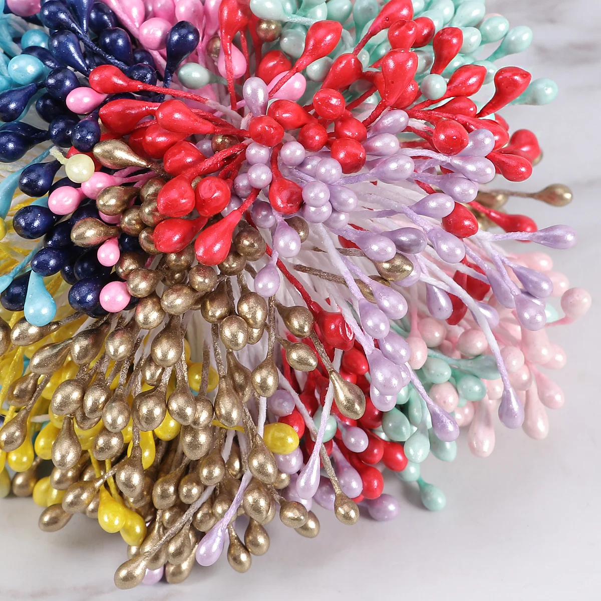 

12 Bundles Simulation Floral DIY Accessories for Flower Making Crafts Wedding Birthday Engagement Party Decorations Pearl