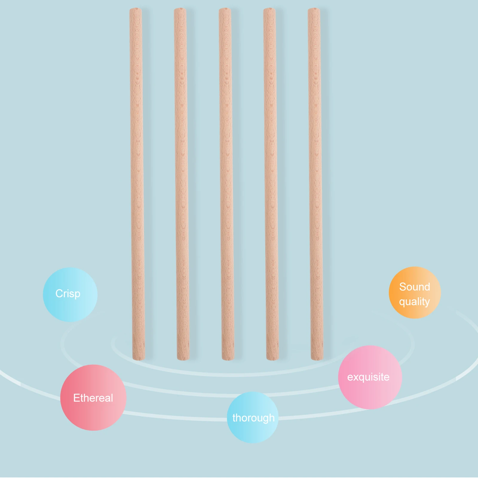 

10Pcs Wooden Rhythm Sticks Durable Fine Workmanship Kids Musical Instruments Indoor Outdoor Play Rhythm Sticks