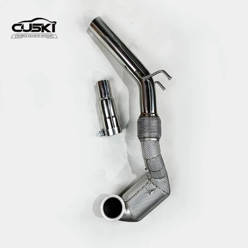 

High quality stainless steel automotive parts suitable for Audi TT TTS 2.0T trapezoidal insulated exhaust downspout