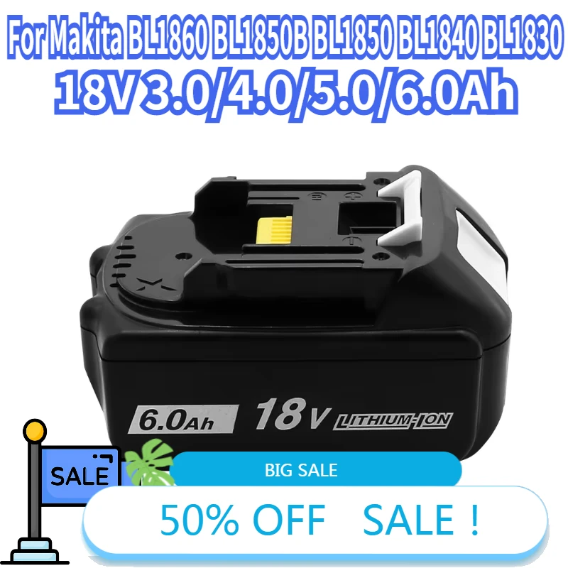 

Для Makita BL1860 BL1850B BL1850 BL1840 BL1830 Сменные аккумуляторы для электроинструментов 18 В 3,0/4,0/5,0/6,0 Ач аккумуляторная батарея