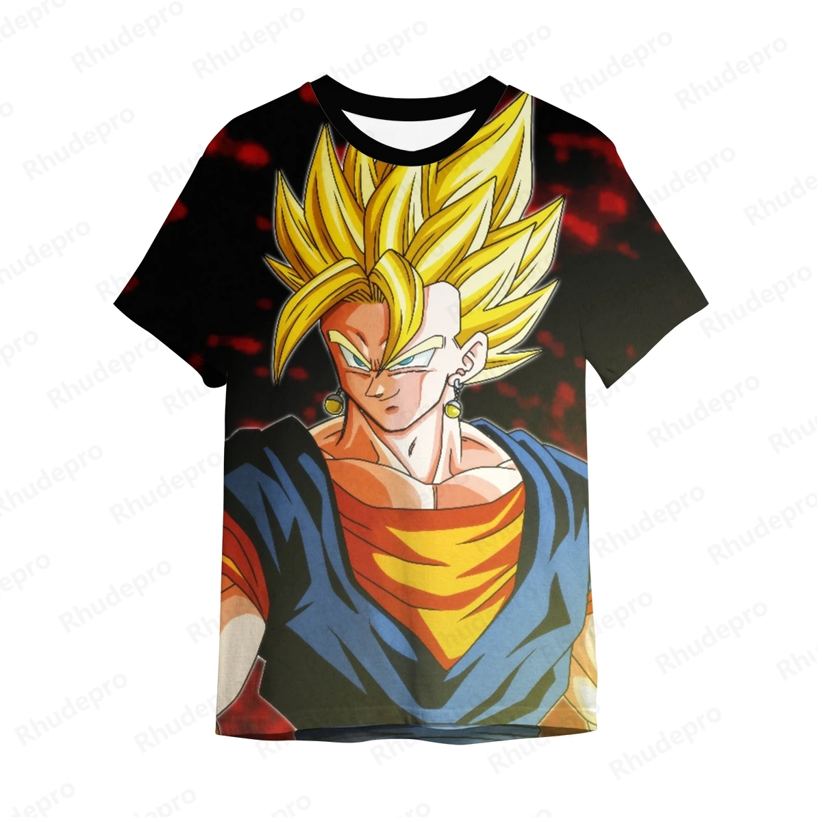 Camisa anime Dragon Ball masculina, roupas infantis, manga curta, tops de cosplay Goku, moda Harajuku, novo, 2024