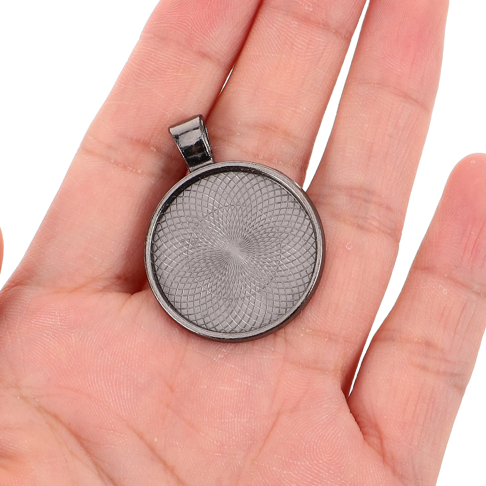 

40 Pcs Pendant Tray Round Bezel Trays Jewelry Craft Supplies Alloy Base Blanks for Charms Necklaces Bracelets Earrings
