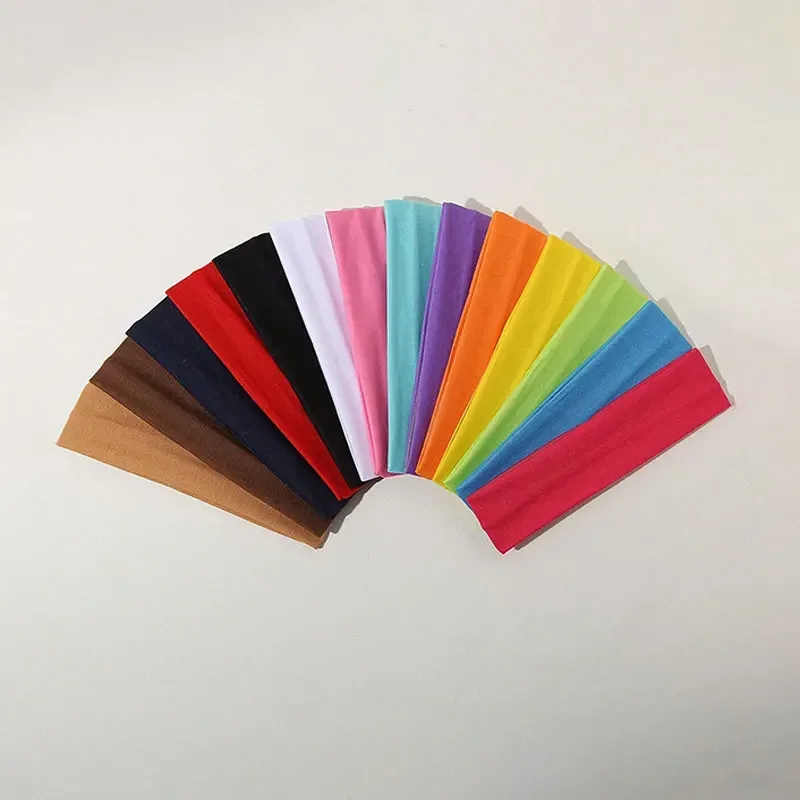 4PCS Solid Color Elastic Sports Headband with Wide Rim Yoga Sweat Wicking Headband Fashion Headband Hair Accessory 20cm Length image 5