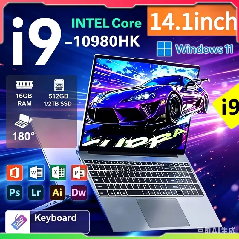 14.1"Potrable Laptop Intel Core i9 10980HK Intel N150 Computer Windows 11 Pro Gaming laptops 16GB RAM 4K 1TB 2TB SSD Notebook PC