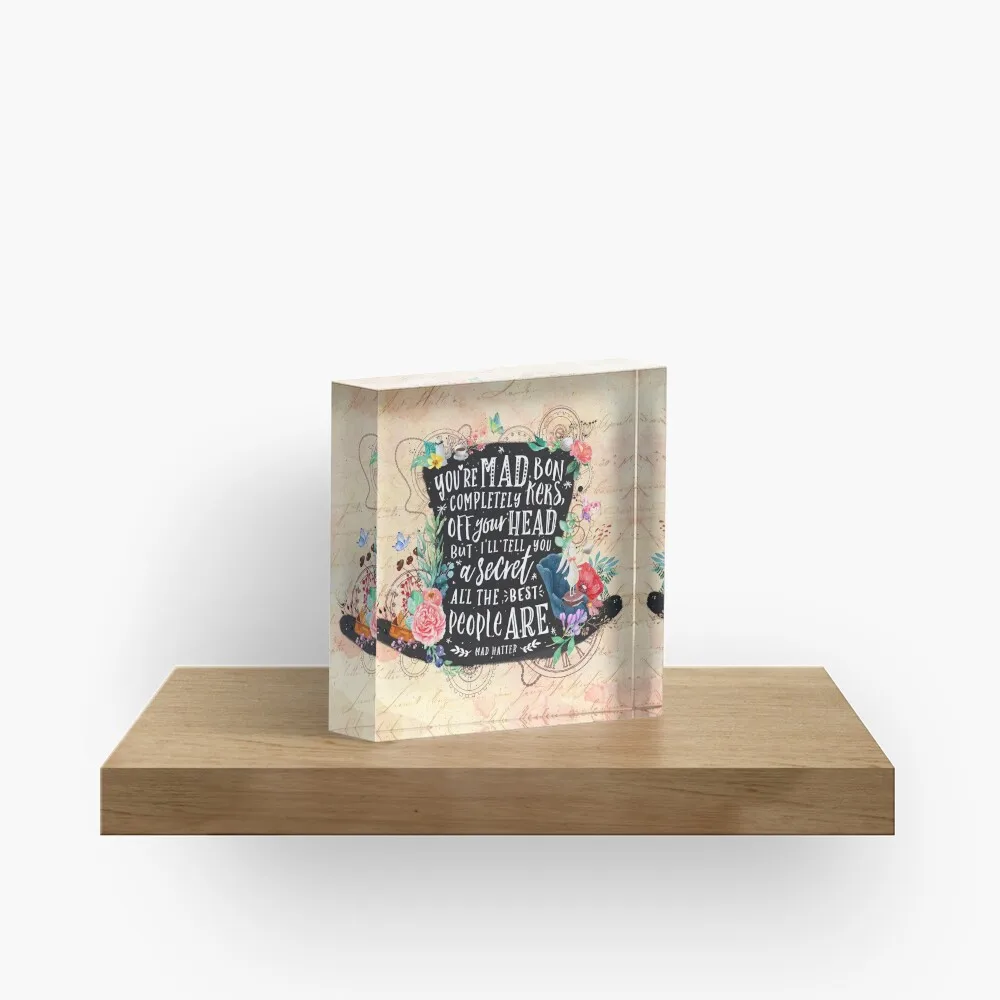 Mad Hatter  Acrylic Block Room Art Process Funny Home Decoration Board  Print Decor Cute Transparent Family Stamping Wedding