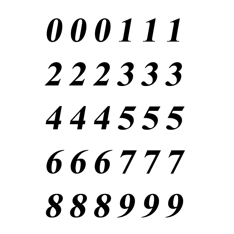 

41712# Numbers Vinyl Decal 0 to 9 0 - 9 Stickers Craft DIY Hight 3cm or 5cm