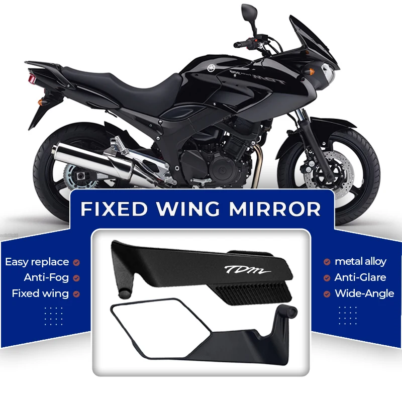 

Motorcycle Wide View Convex Mirrors Anti Glare Alloy Wind Wing For YAMAHA TDM850 TDM900 TDM 850 900 anti-glare Rearview Mirror