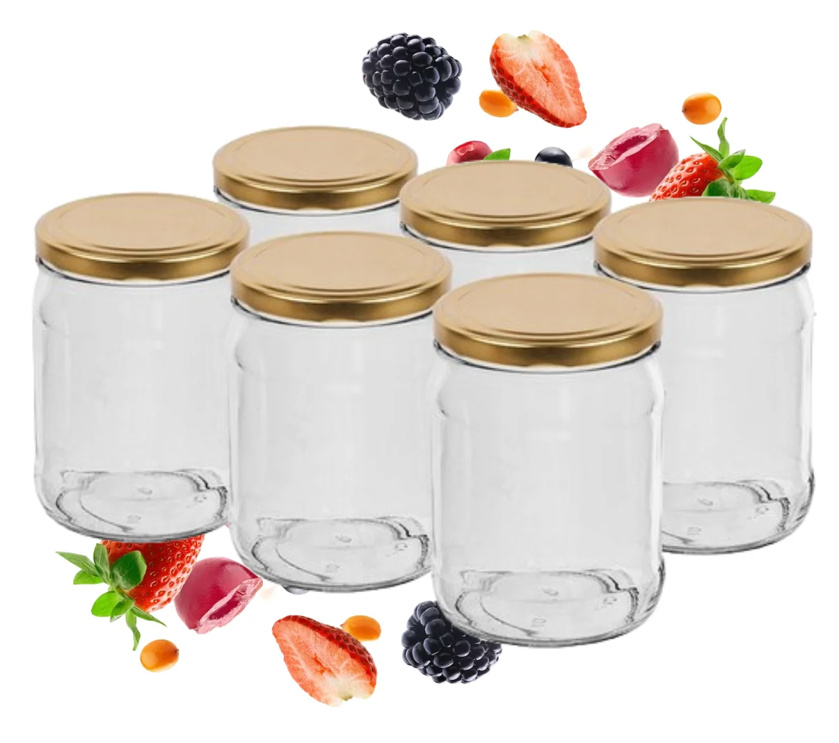 Glazen pot voor conserven met schroefdop 500 ml 6 stuks