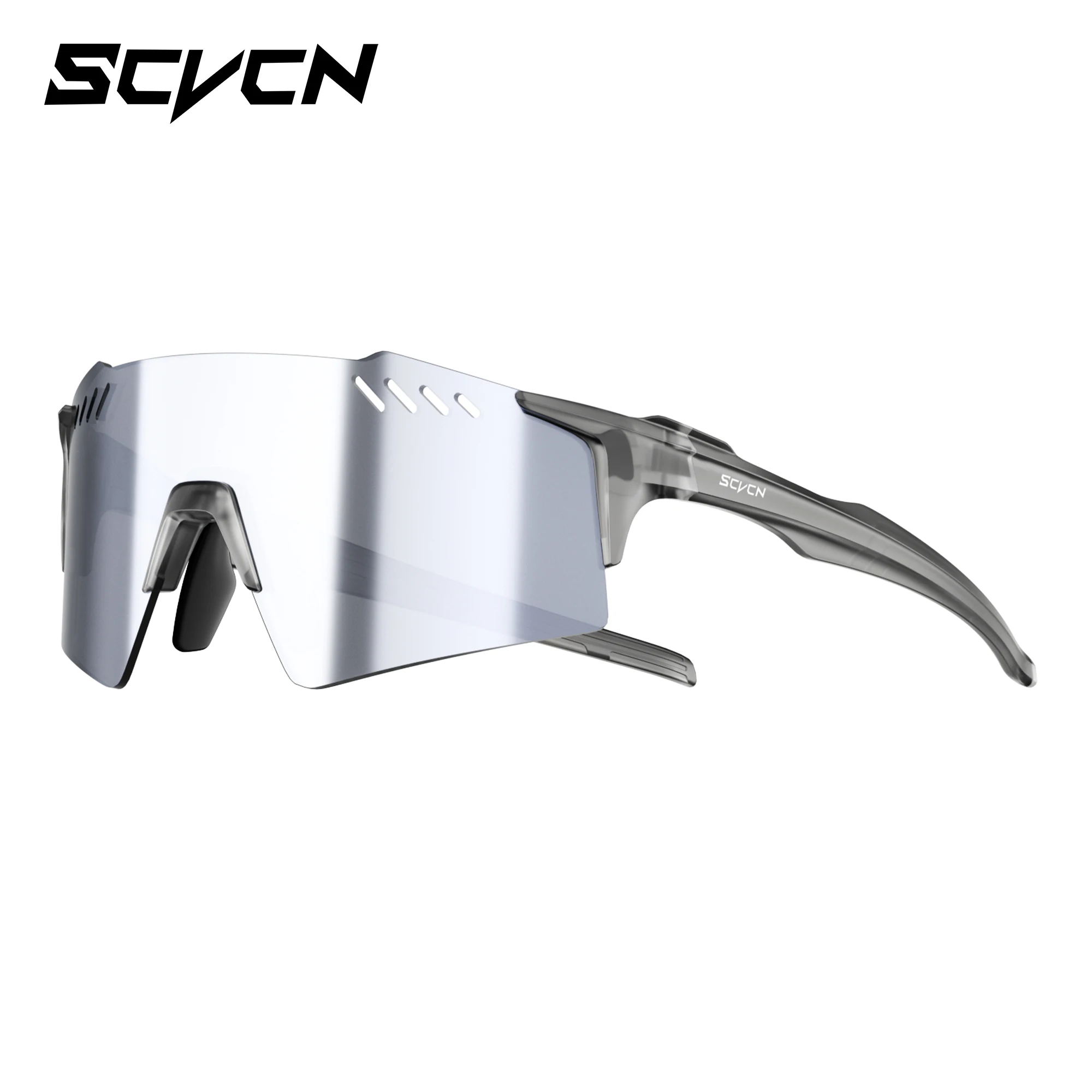 SCVCN Wanderbrillen, modisch, randlos, Fahrradbrille, Outdoor-Sport, Laufen, Fahren, Sonnenbrille für Herren, Schutzbrille, MTB, Fahrrad, 1-Linse