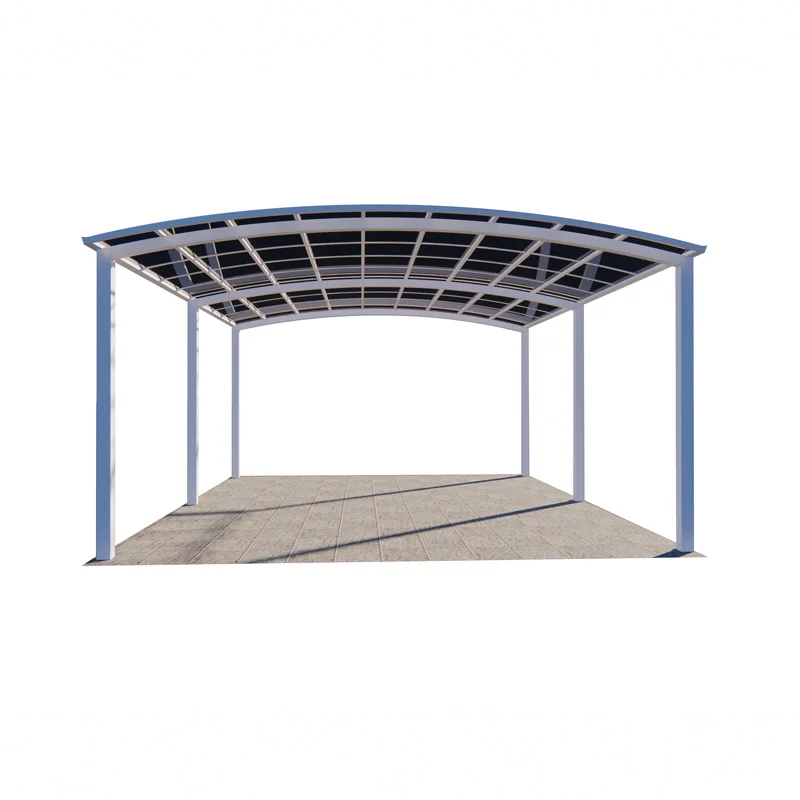 Robuster Aluminium-Carport mit Polycarbonatplatten, gewölbtem Dach, moderner Outdoor-Überdachung und Sonnenschutz für Autos