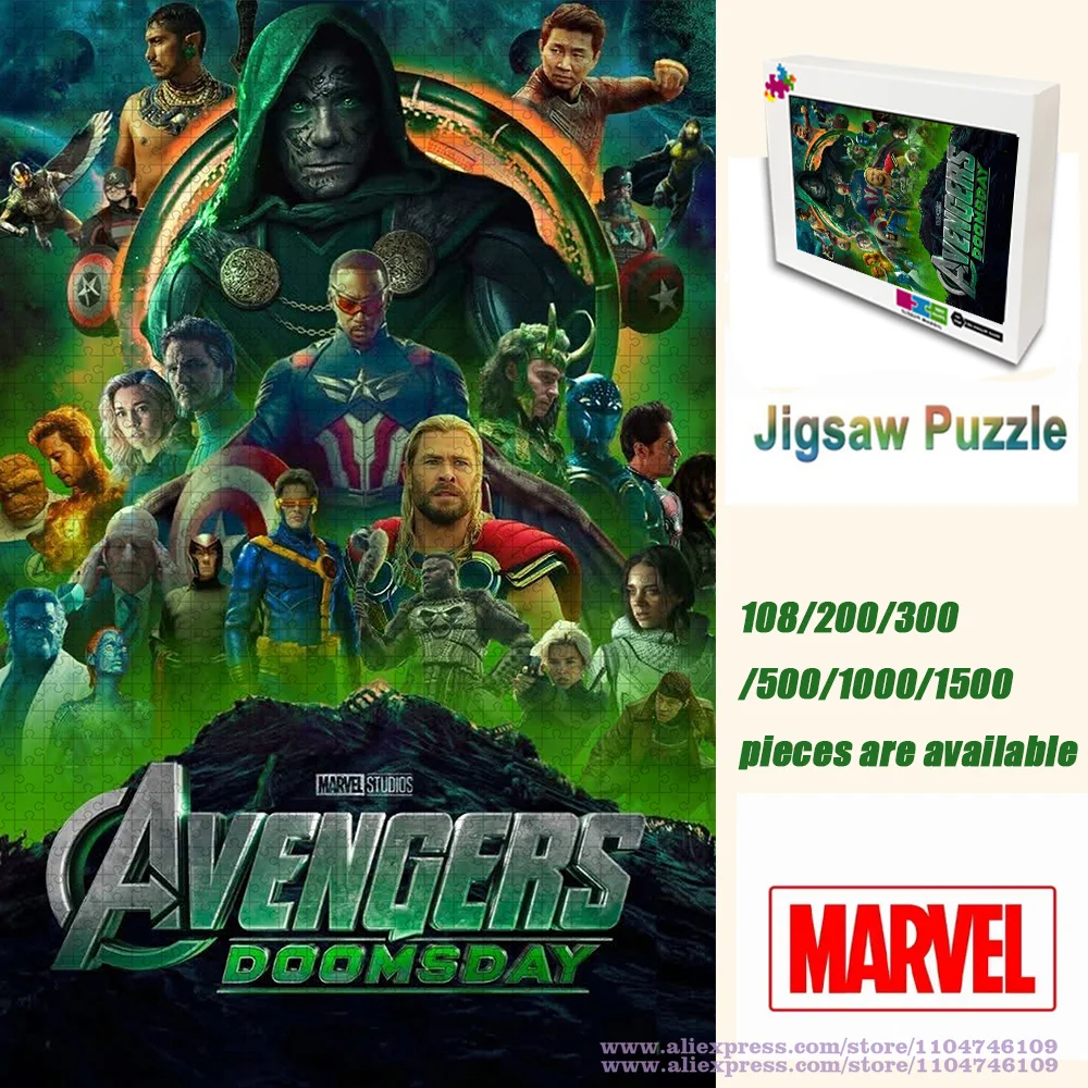 

Пазл Marvel Heroes с героями мультфильмов, аниме, животные, 108/200/300/500/1000/1500 шт., интеллектуальные пазлы для детей и взрослых, домашний декор