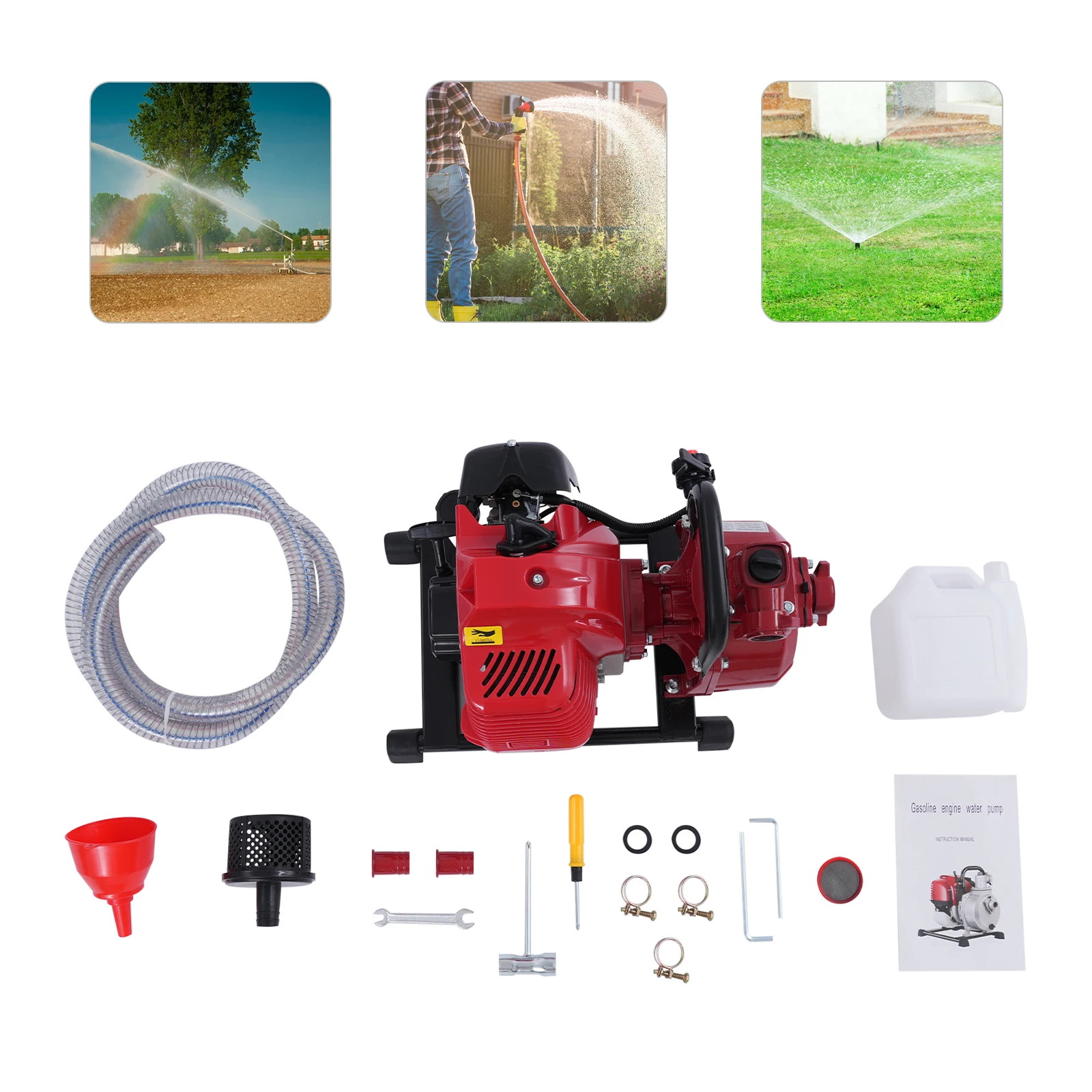

43cc 2 Stroke Gasoline Water Pump Diaphragm Single Cylinder Garden Farm Drainage Irrigation