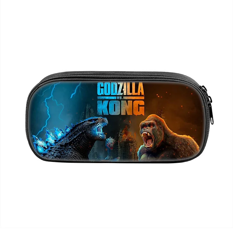 Godzillas VS KingKongs Pencil Case Anime Monster Action Figures Pen Bag Student School Stationery Pouch Children Gift Hot Sales