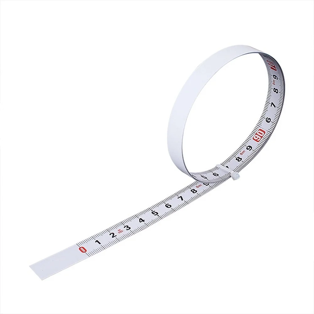 Carbon Steel Self-Stick Tape Measure with Reverse Scale for Precision Millimeter Measurement in Workshop Settings