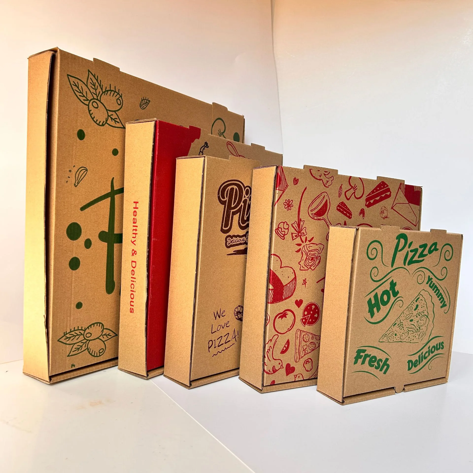 500pcs 1000pcs Manufacturer-customized Pizza Boxes Thick Corrugated Pizza Boxes, Takeaway Baking Boxes with Custom Logos
