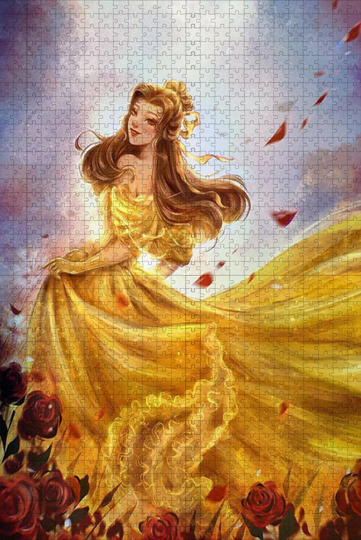 Disney Belle Princess Jigsaw Puzzles 300/500/1000 Pcs for Adults and Kids Puzzles Beauty and The Beast Decompression Toys Gifts