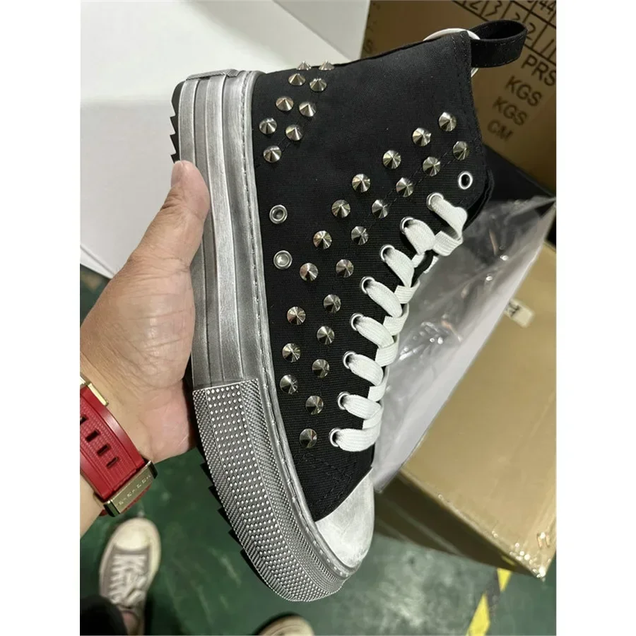 

Leisure Rivet Shoes for Men Sneaker Fashion Rivet Breathable Lace-up Athletic Dsq2 Couple Canvas Highstreet ICON Shoes
