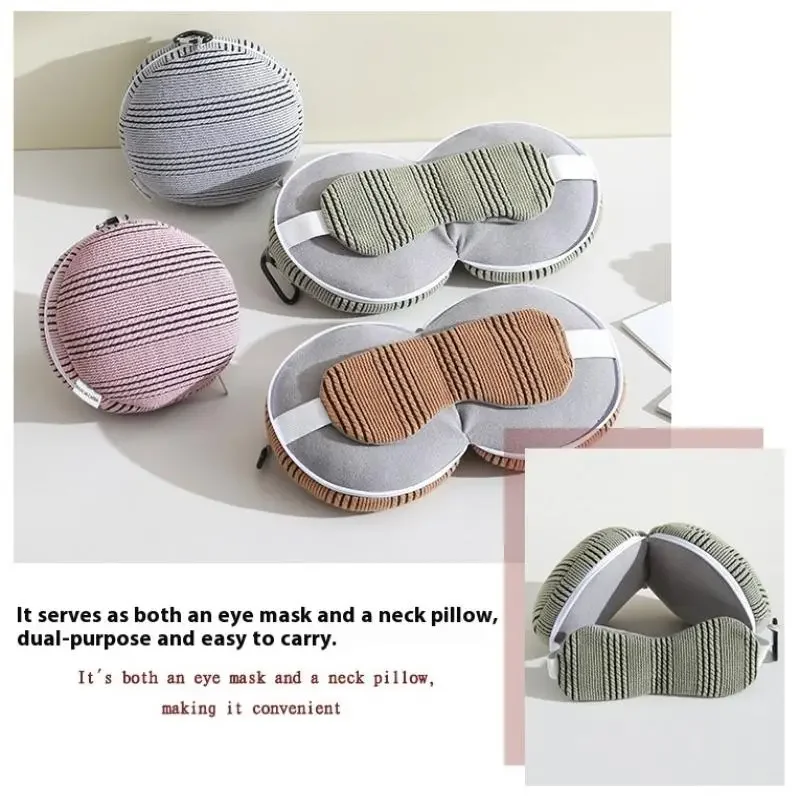 المحمولة 2 في 1 وسادة الرقبة قناع النوم متعدد الوظائف السفر غطاء العين طائرة مكتب الطيران النوم الراحة