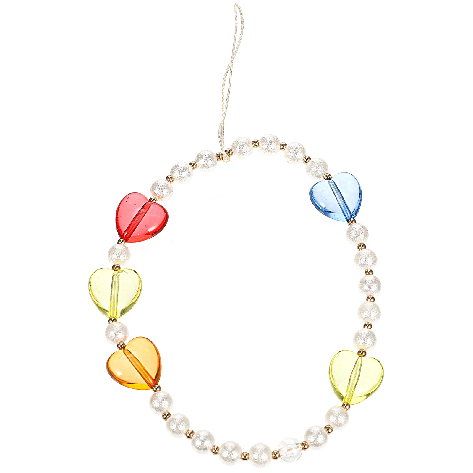 Love Pearl Machine Rope Phone Chain Mobile Lanyards Decorate Practical Accessory Unique Decors Acrylic Decorations Keychain