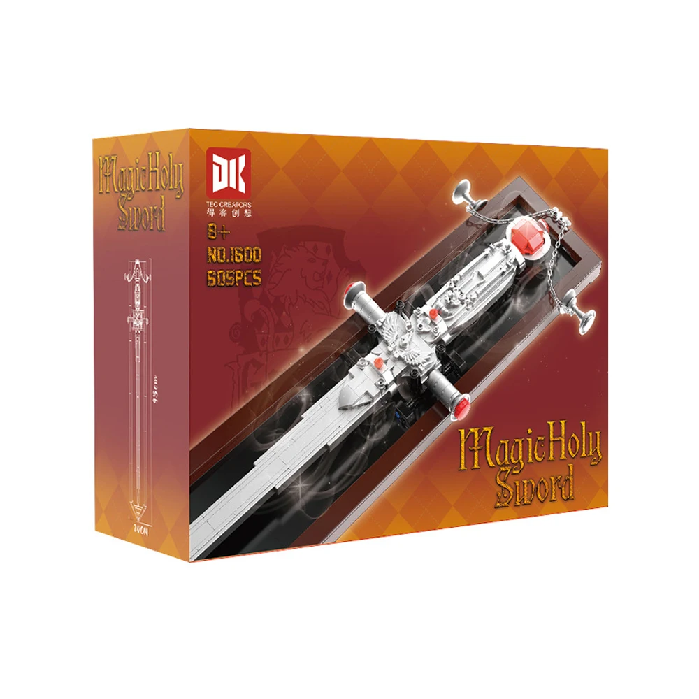 

В НАЛИЧИИ DK1600 MOC, креативный волшебный священный меч, строительные блоки, кирпичи, сборка моделей, игрушки для мальчиков, рождественские подарочные наборы
