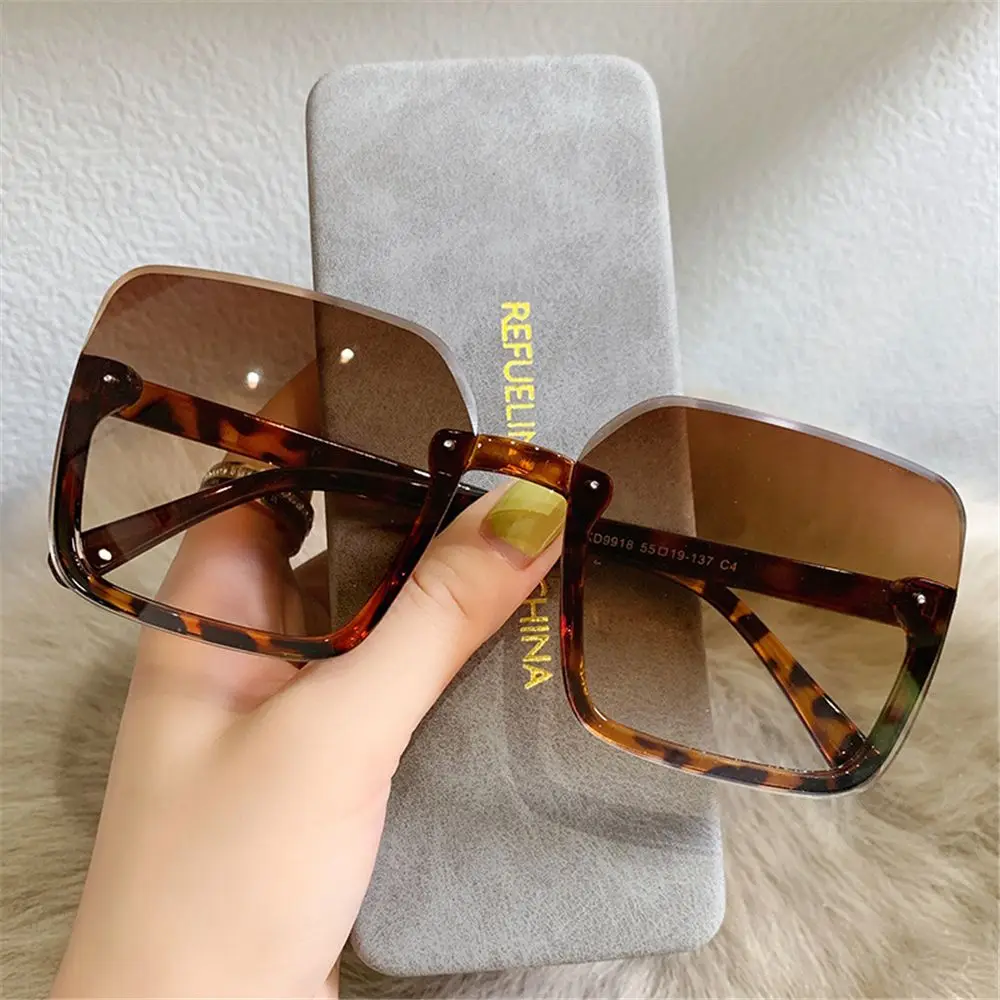 Fashion UV400 Driver Goggles Oversized Sunglasses Women Square Sun Glasses Eyewear for Lady Big Frame