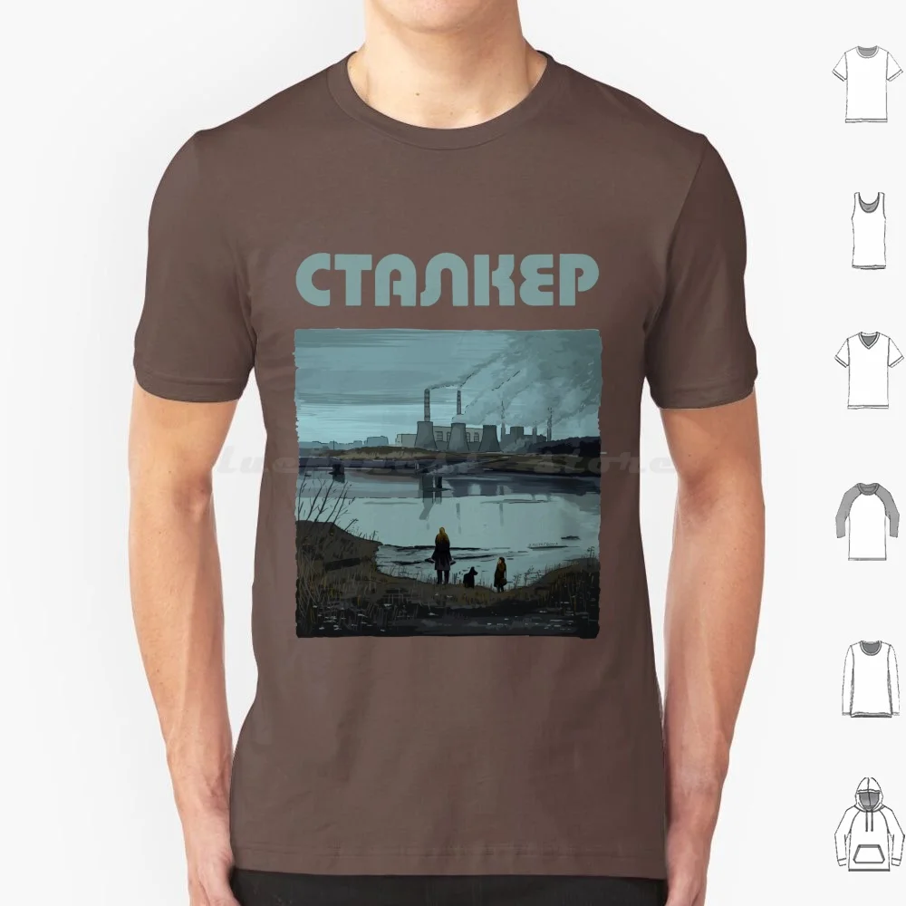 Stalker Factory Sceneby Andrei Tarkovsky With Title By Burro T Shirt 6xl Cotton Cool Tee Tarkovsky Andrei Tarkovsky Solaris