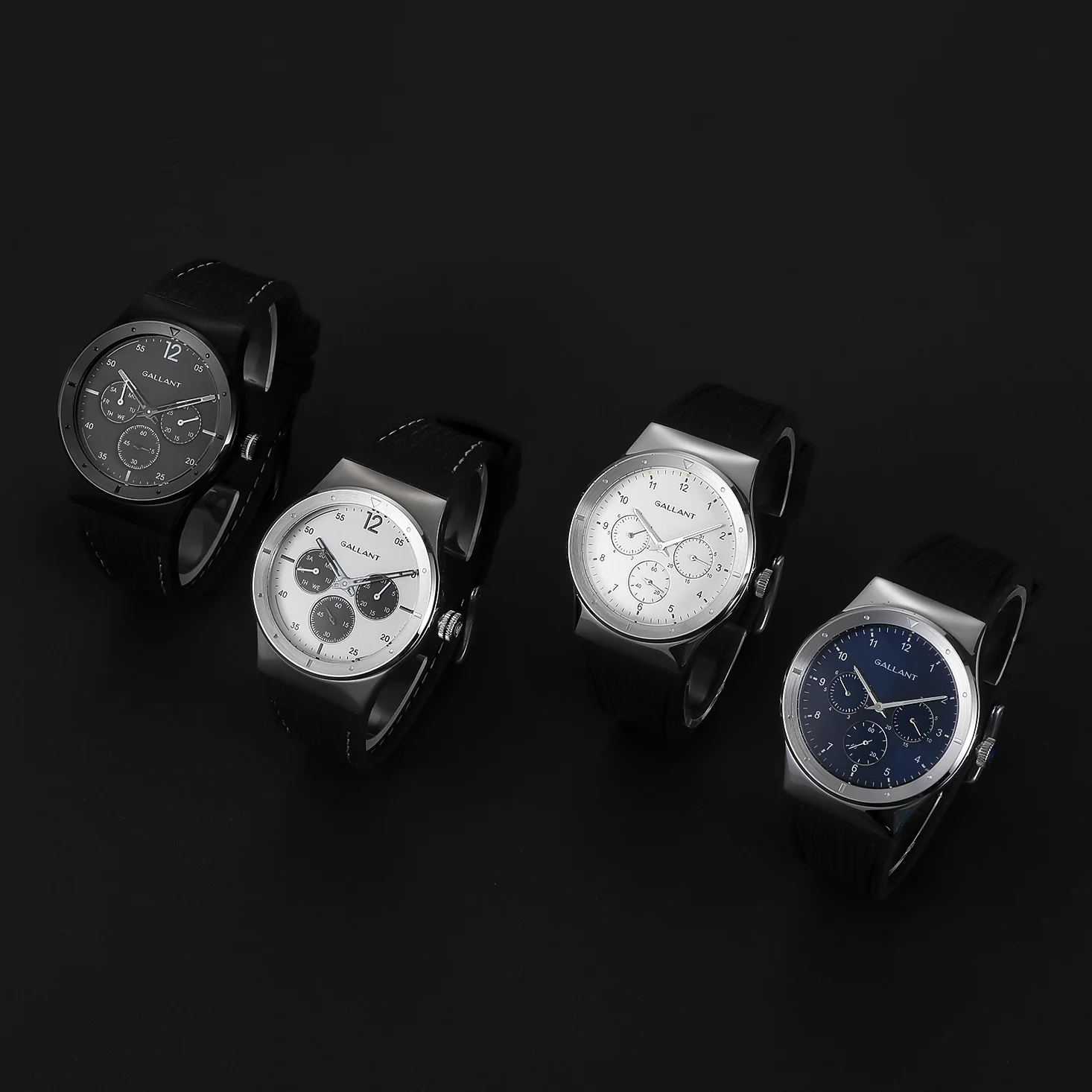GALLANT Men\'s Watch Casual Elegance Watches for Men Stainless Steel Waterproof Calendar Multi Dial Wristwatch Reloj Hombre 40mm