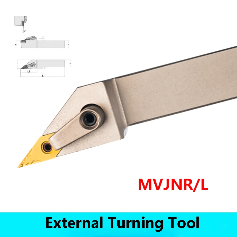 LIHAOPING MVJNR1616K16 MVJNR2020K16 MVJNR2525M16 External Turning Tools CNC Lathe Cutting MVJNR MVJNL White Nickel Plating Shank