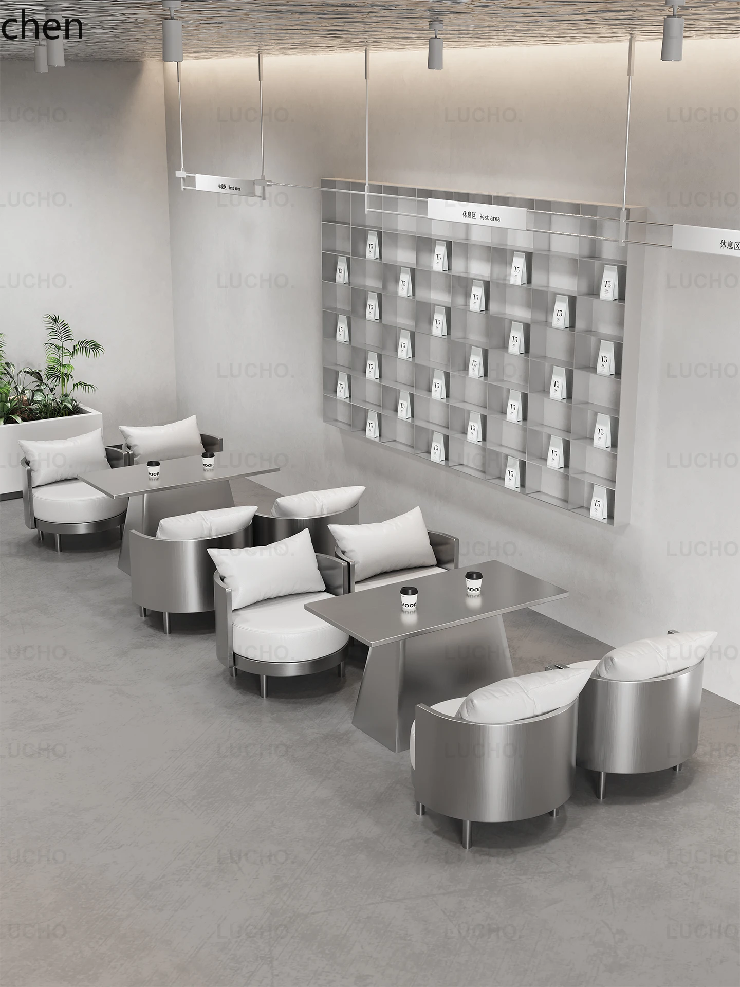 LXC Internet Celebrity Cafe Club Lounge Sofa Chair Qingba Small Wine House Table and Chair Set