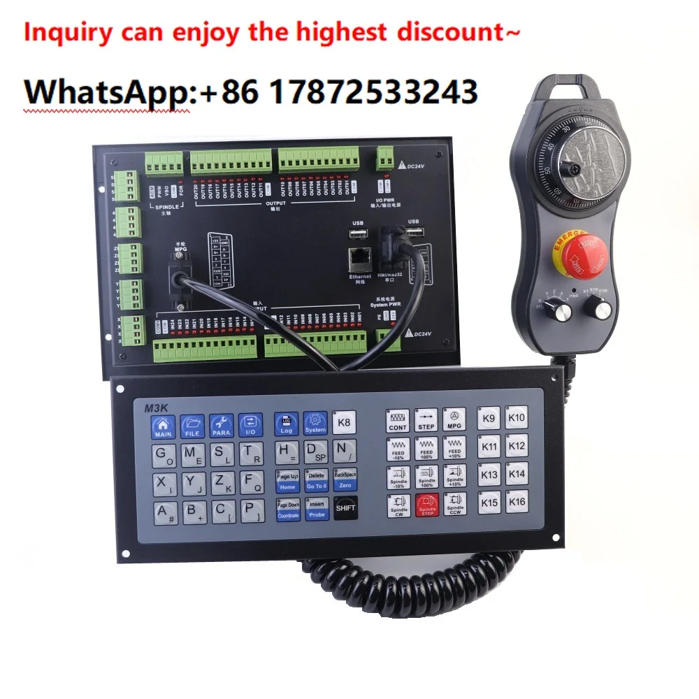 PLC Controller DDCS Expert 3/4/5-axis CNC Controller Kit with MPG and Keyboard for Metal CNC Milling Machines