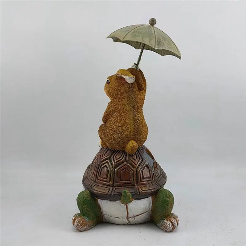 A36T-Turtle Statue Garden Resin Statue Turtle Umbrella Animal Resin Home Decoration Crafts