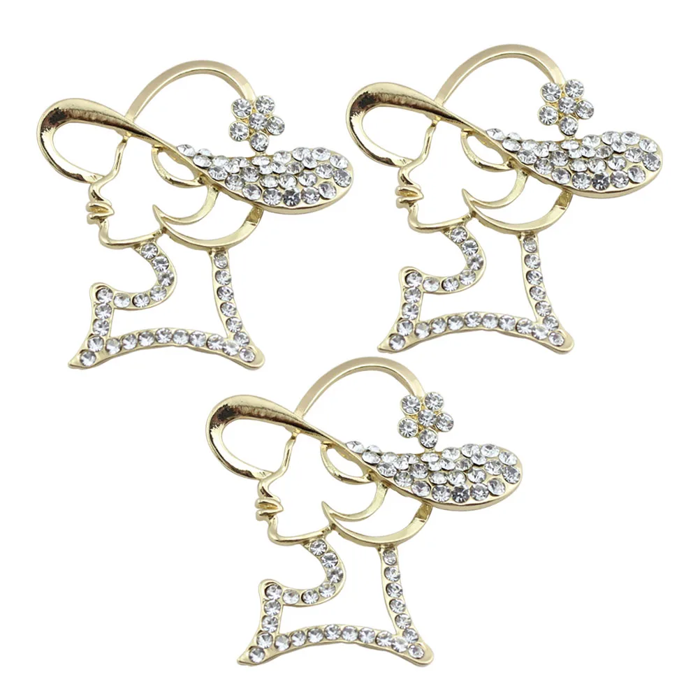 

3pcs Rhinestone Hat Beauty Head Embellishments Decorative Phone Accessories DIY Decoration Material Durable for Women