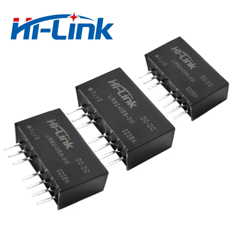 Hi-Link 24V to 3.3V 5V 12V 15V 24V 3W DC DC power module URB2405S-3WR3 isolation short circuit protection