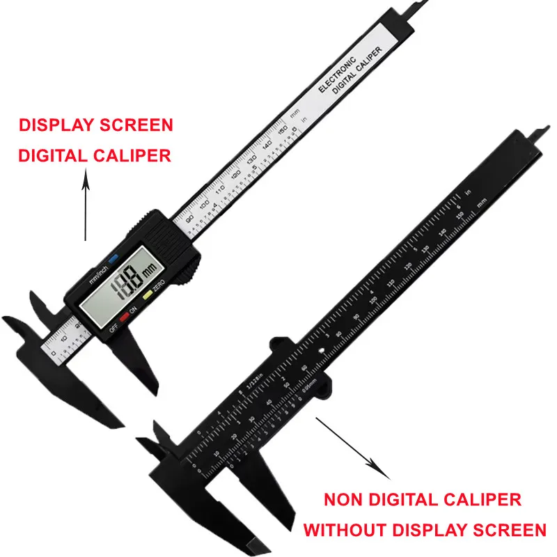 150mm 100mm Electronic Digital Caliper Carbon Fiber Dial Vernier Caliper Gauge Micrometer Measuring Tool Digital Ruler